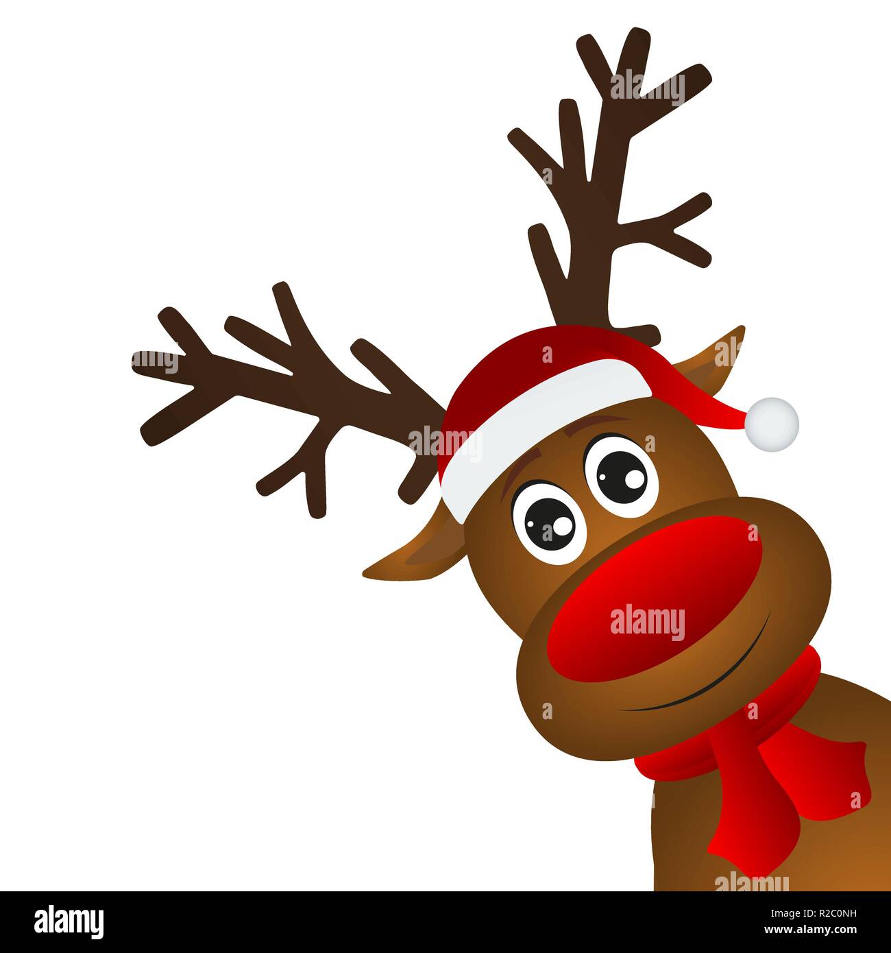 Funny cartoon christmas reindeer  Stock Vector