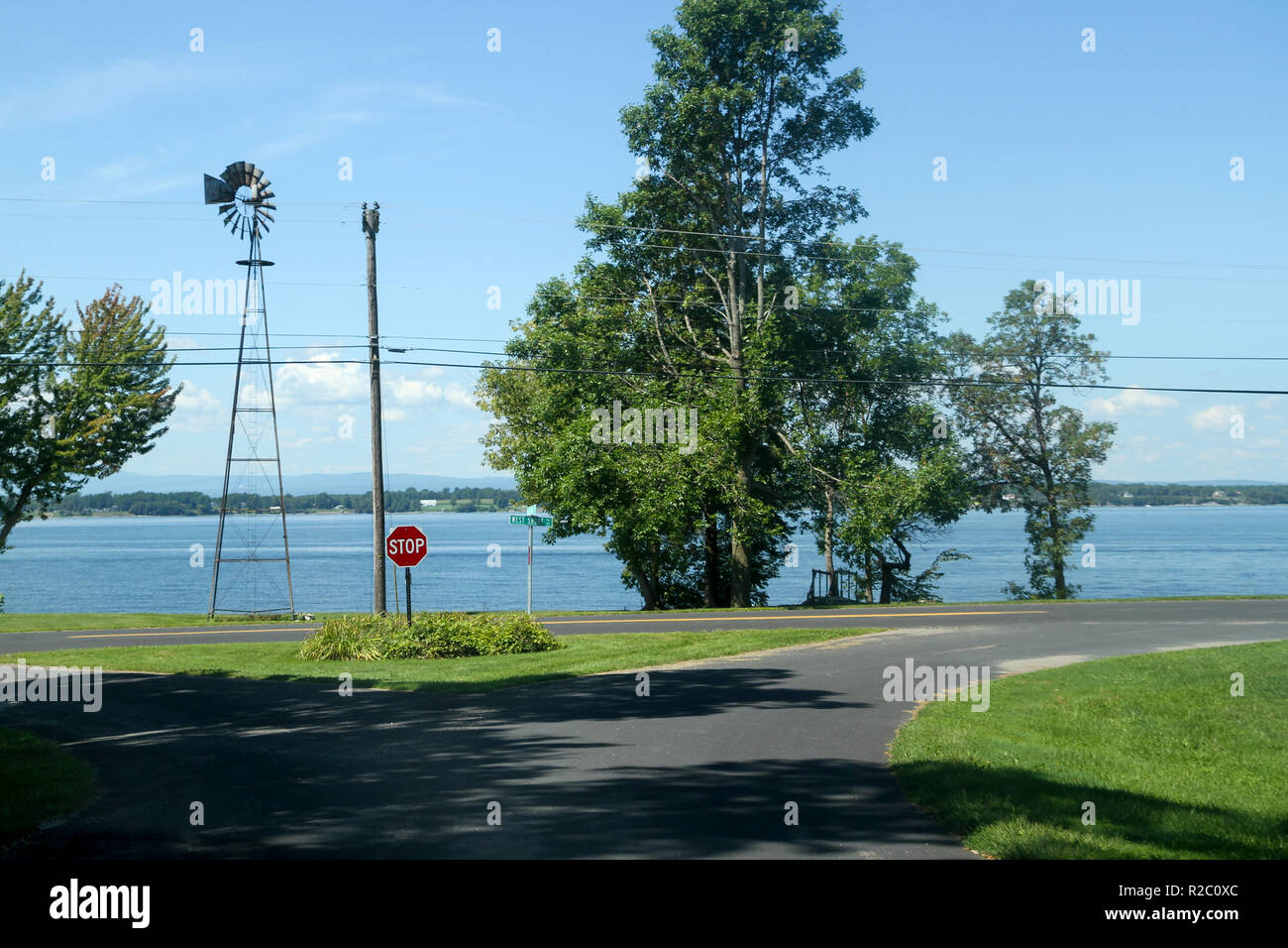 Driving in Grand Isle, Lake Champlain Islands, Vermont, North America