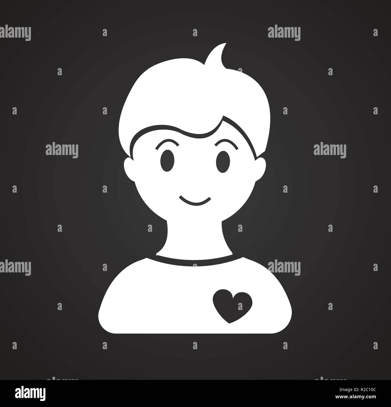 Boy in love on black background Stock Vector Image & Art - Alamy