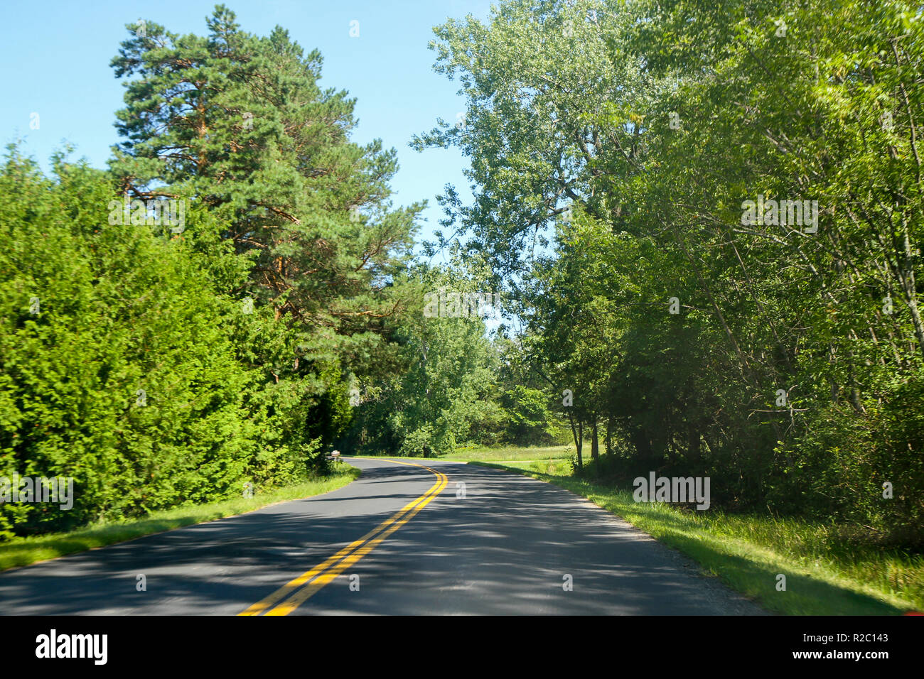 Driving in Grand Isle, Lake Champlain Islands, Vermont, North America Stock Photo