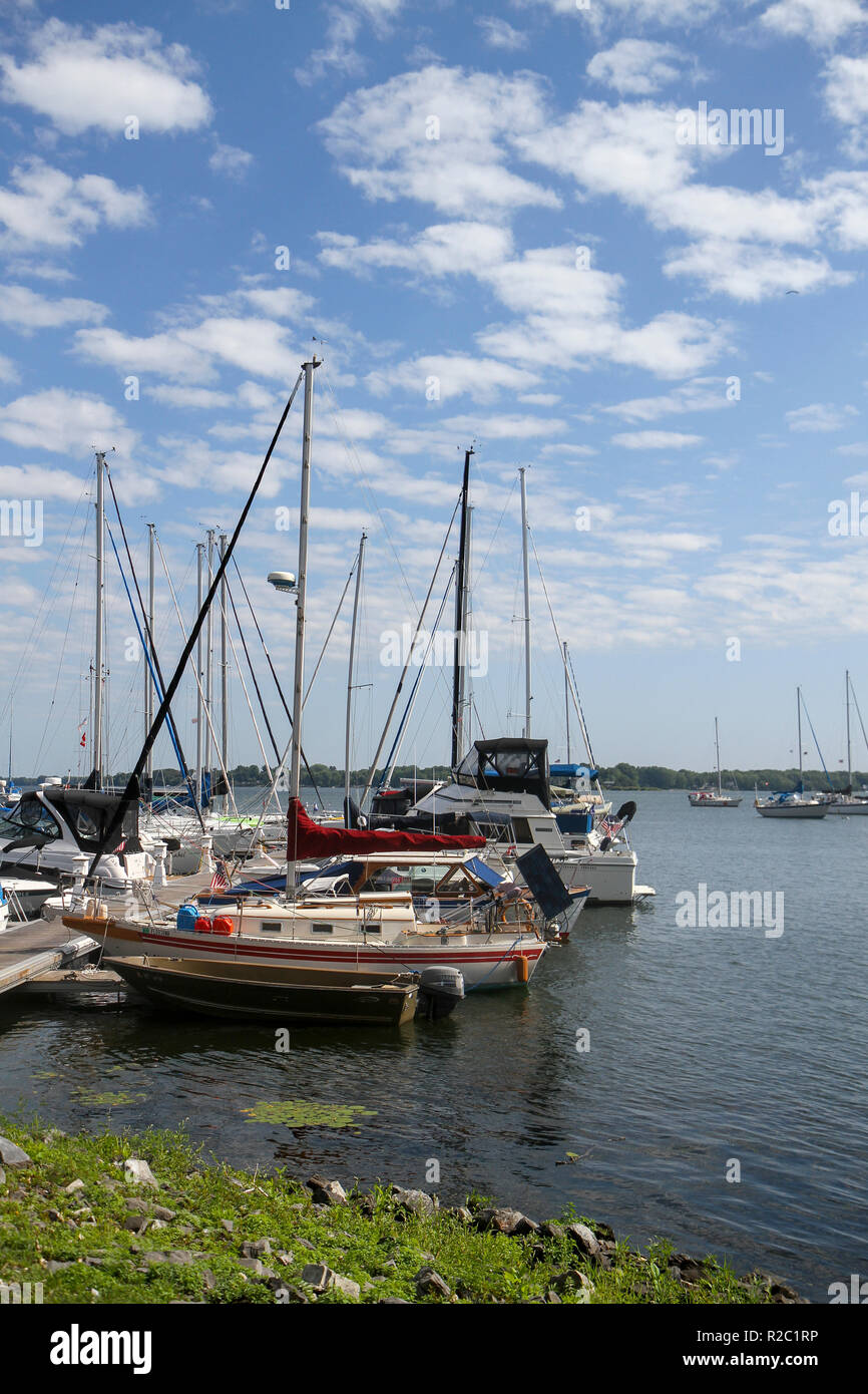 Boats at North Hero Marina, North Hero, Vermont, United States Stock
