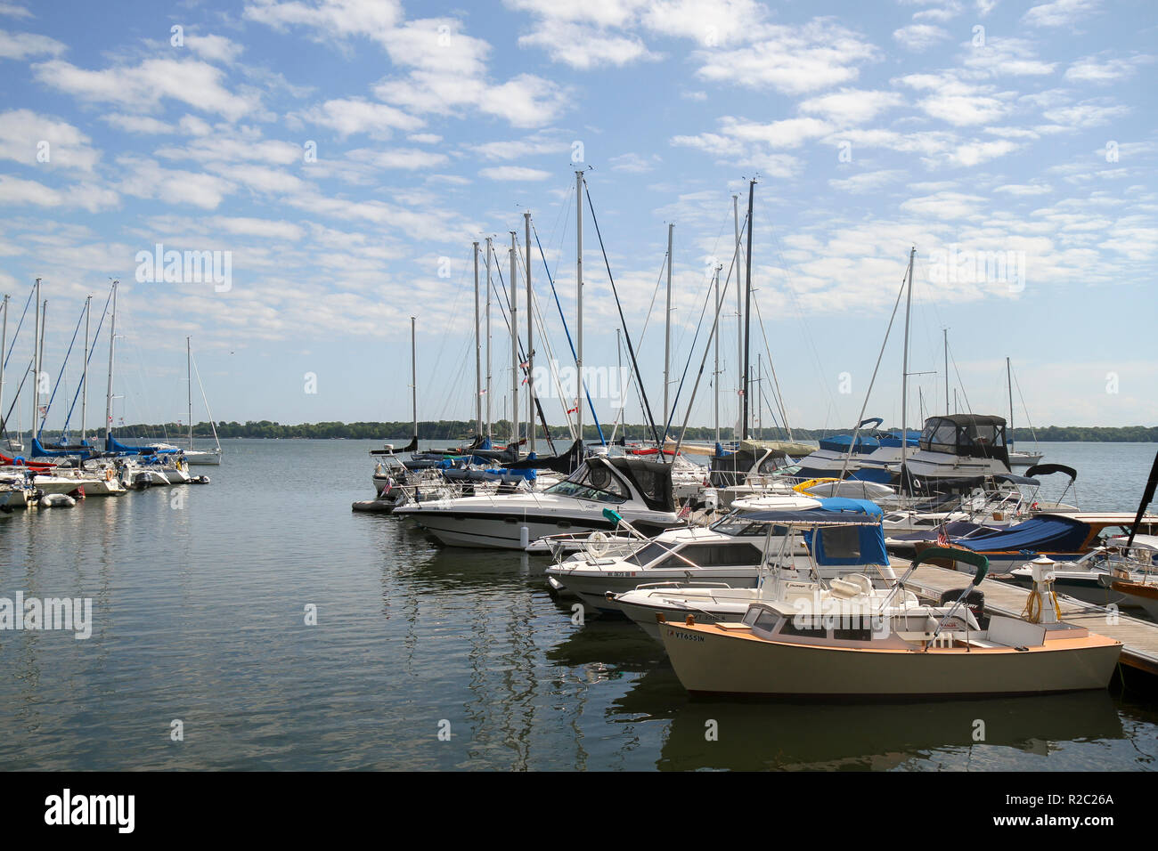 Boats at North Hero Marina, North Hero, Vermont, United States Stock