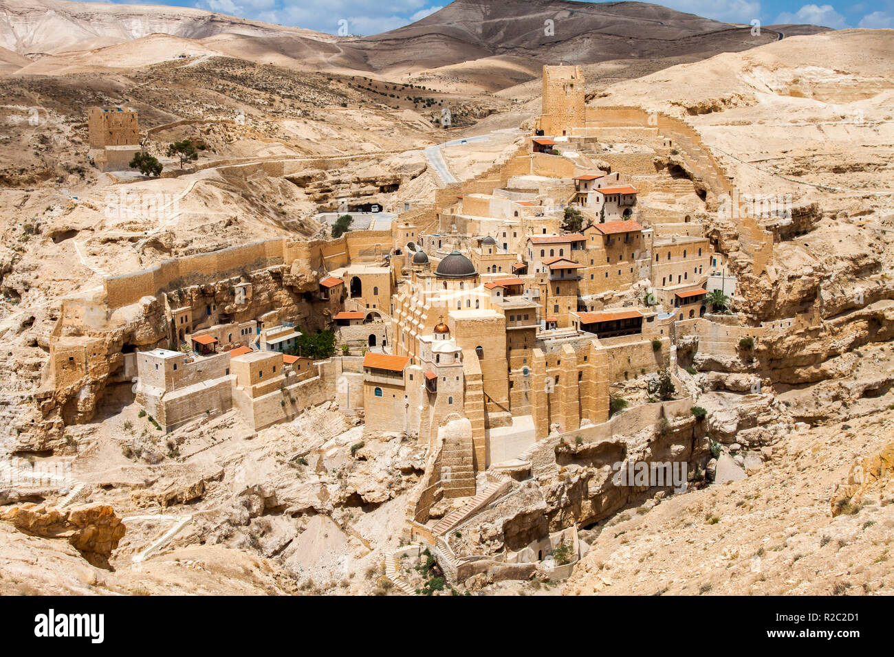 Holy Lavra of Saint Sabbas, Mar Saba, Eastern Orthodox Christian monastery overlooking the Kidron Valley. West Bank, Palestine, Israel. Stock Photo