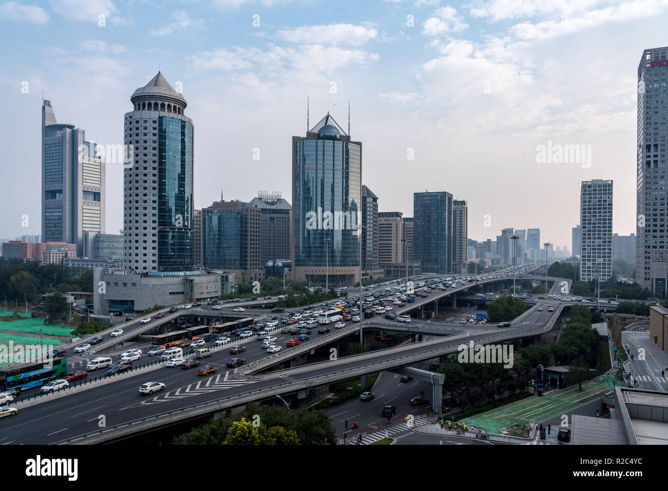 Modern buildings in City Business District in Beijing Stock Photo