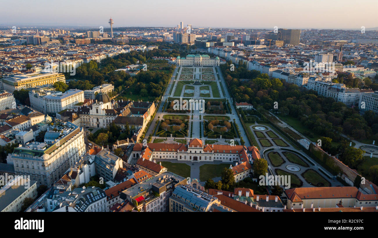 Belvedere Palace or Schloss Belvedere, Vienna, Austria Stock Photo