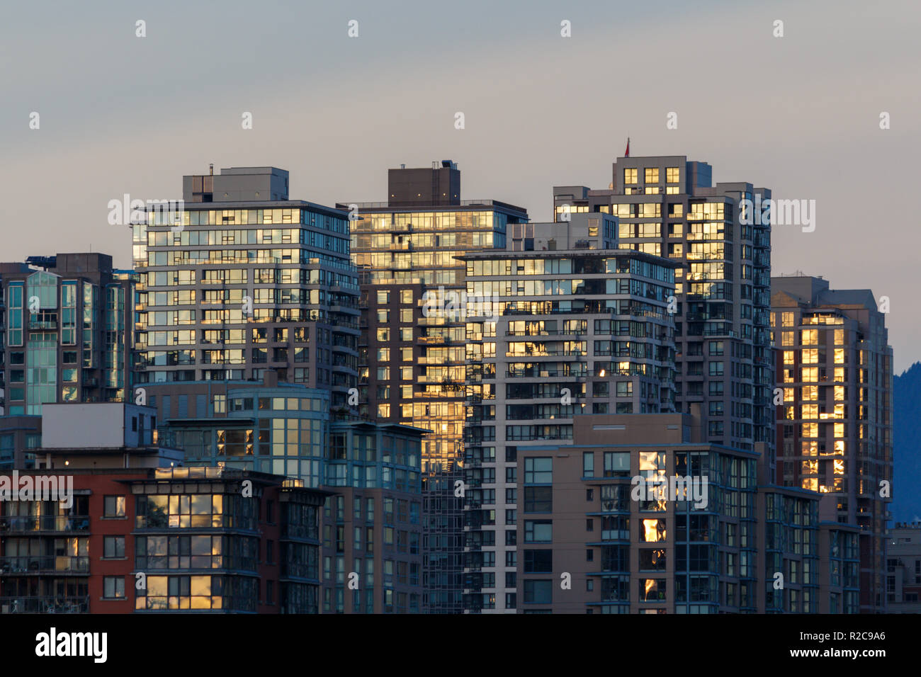 Commmercial and residential high rise buildings. Vancouver, BC Stock Photo