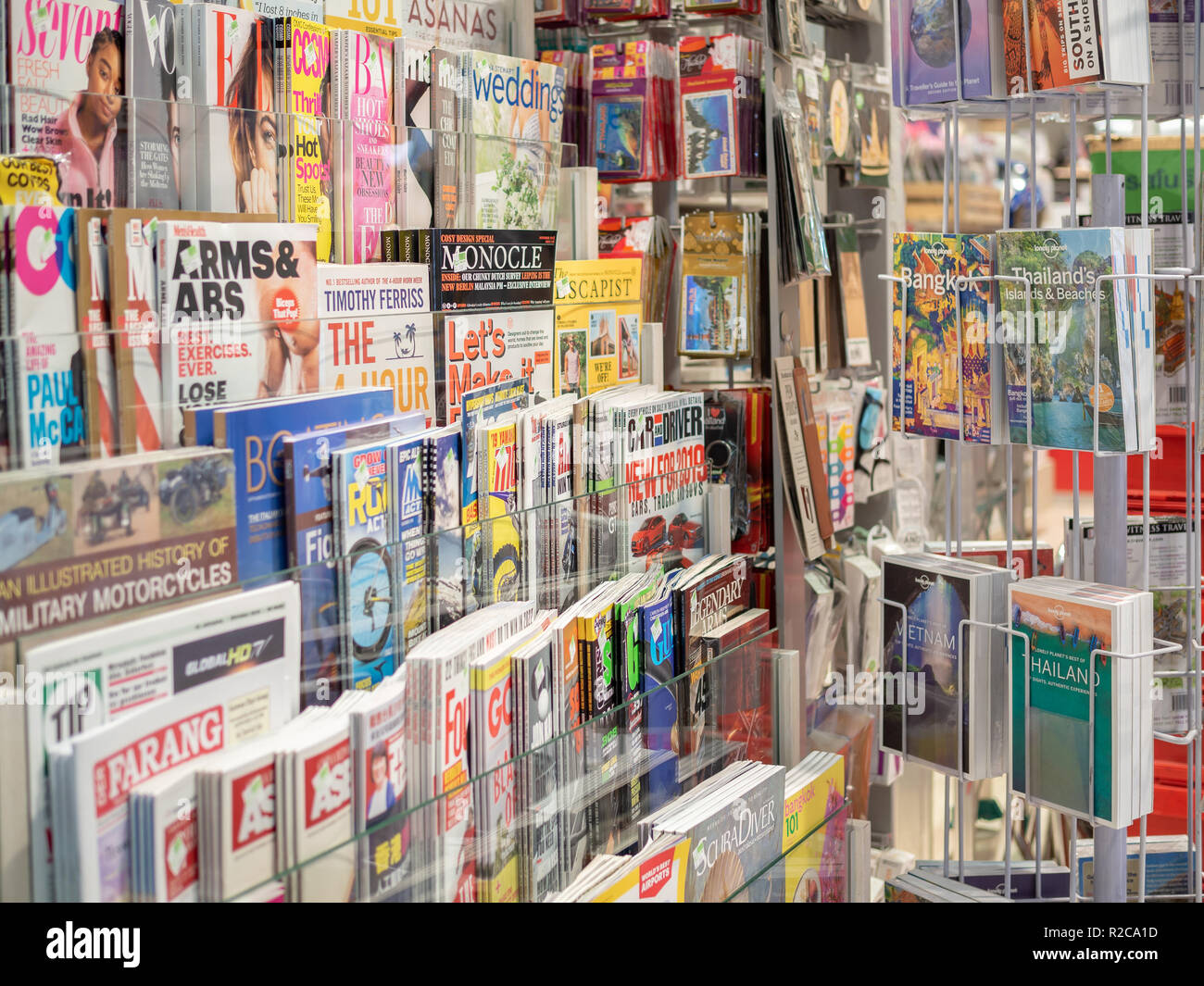 Magazine Store BANGKOK, THAILAND - November 1, 2018 : Lifestyle magazines, travel ...