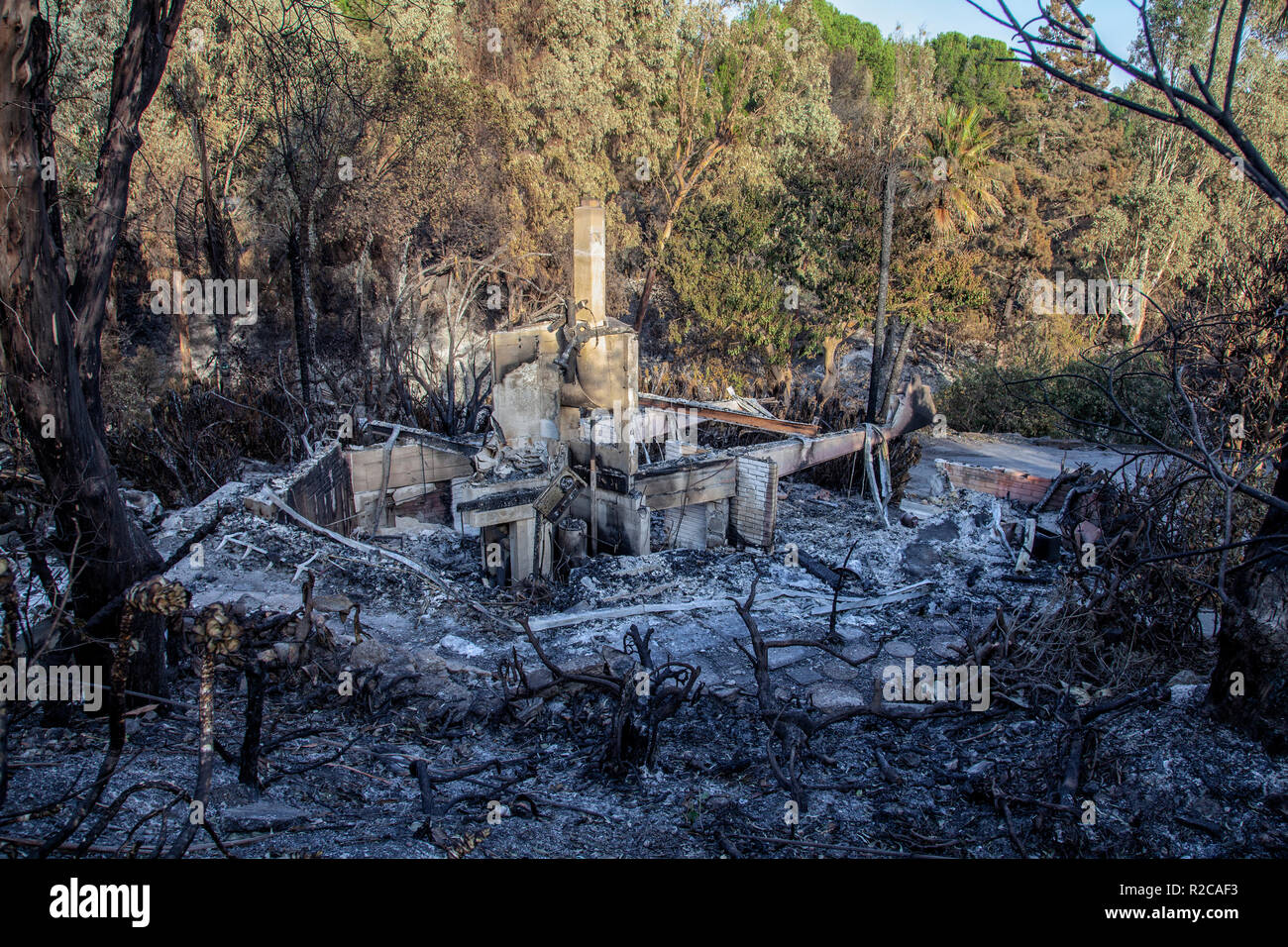 Destroyed home in Point Dume in Malibu. The Woolsey wildfire started on ...