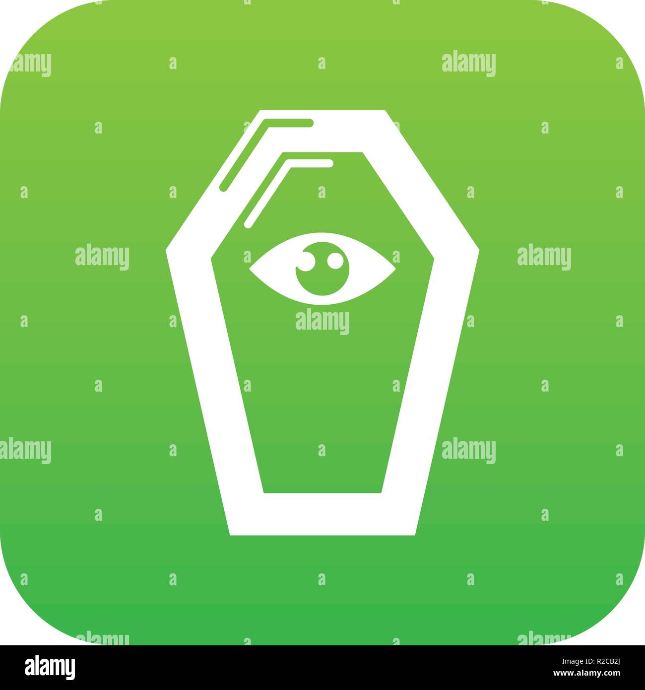 Pharaoh coffin icon green vector Stock Vector