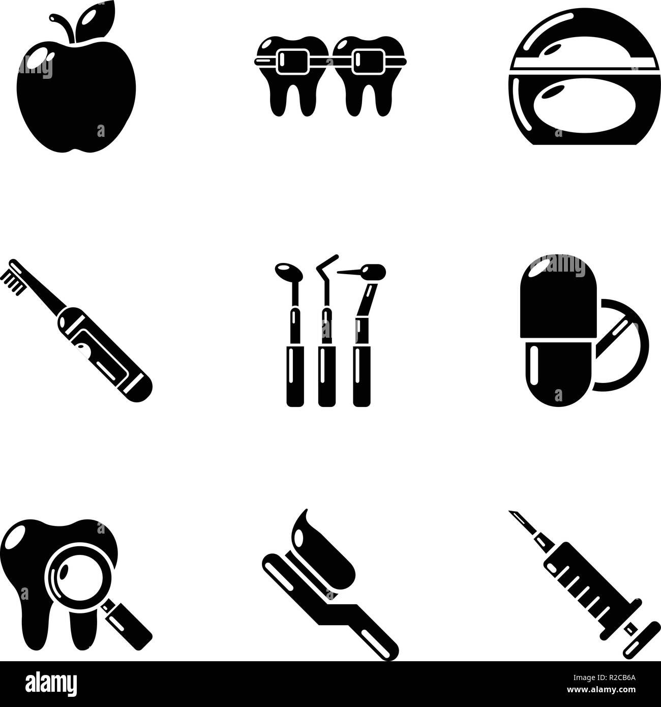 False tooth icons set, simple style Stock Vector Image & Art - Alamy