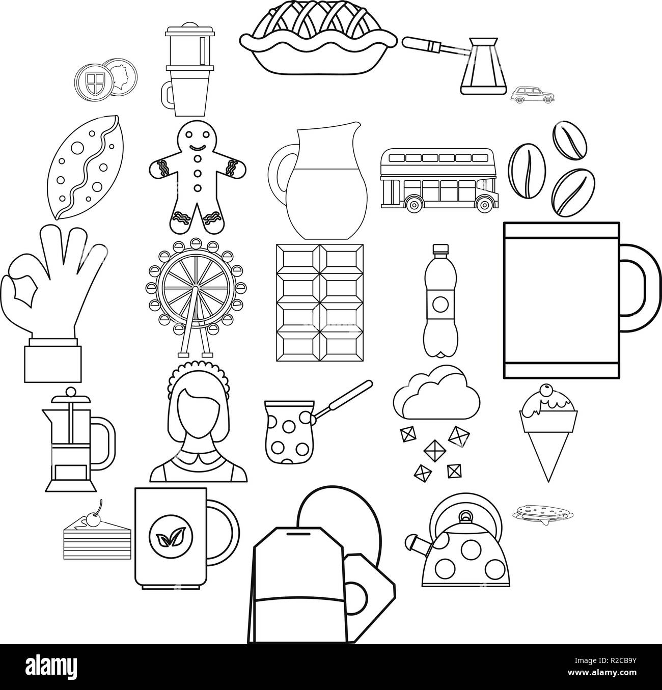 Infusion icons set, outline style Stock Vector Image & Art - Alamy