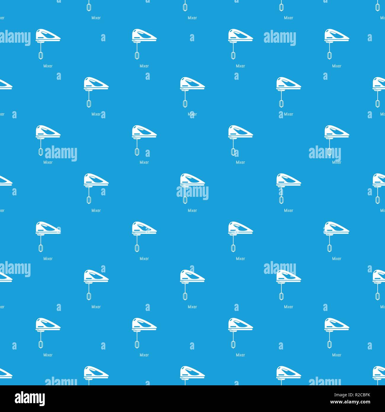Mixer kitchen pattern vector seamless blue Stock Vector