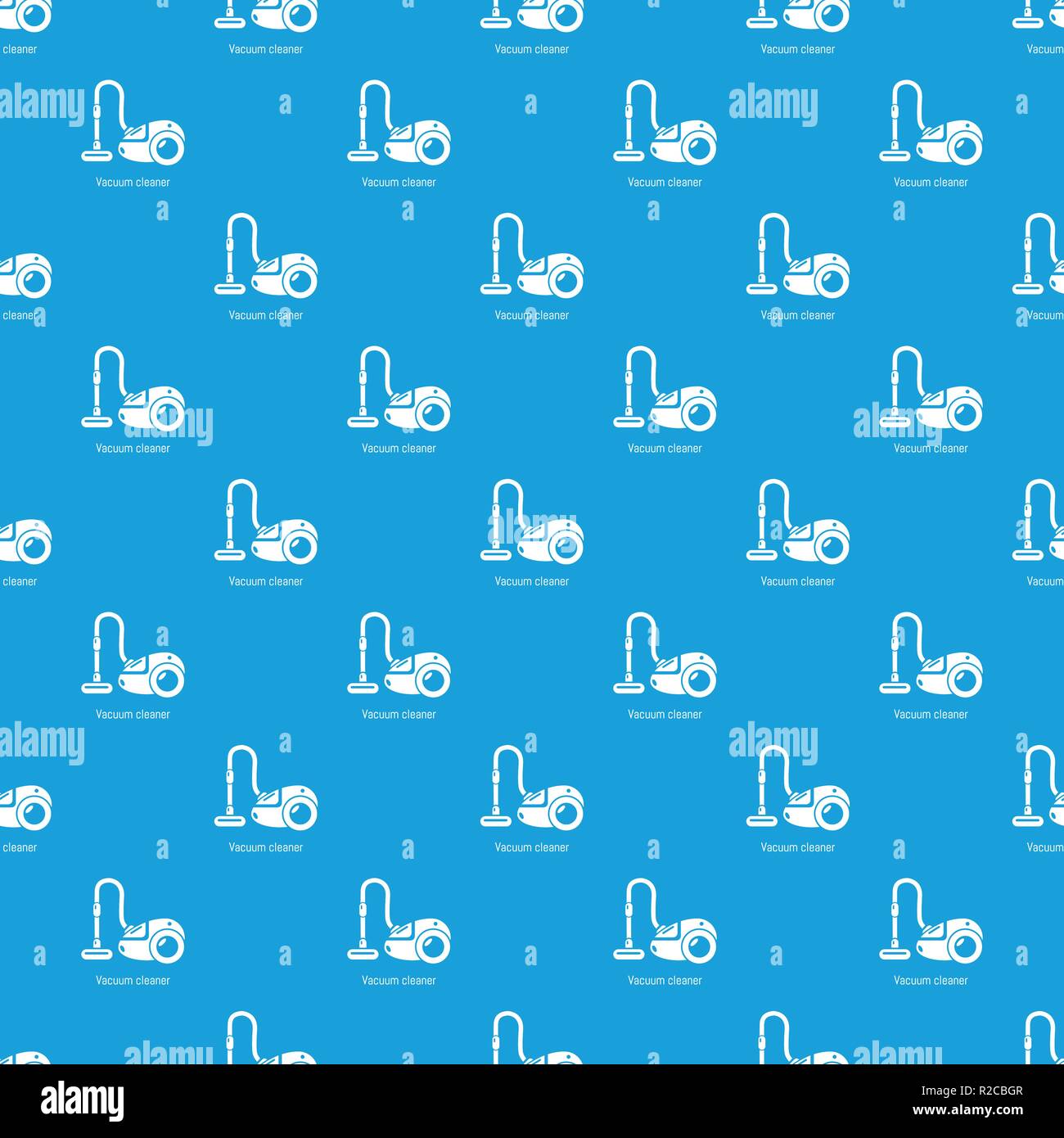 Vacuum cleaner pattern vector seamless blue Stock Vector