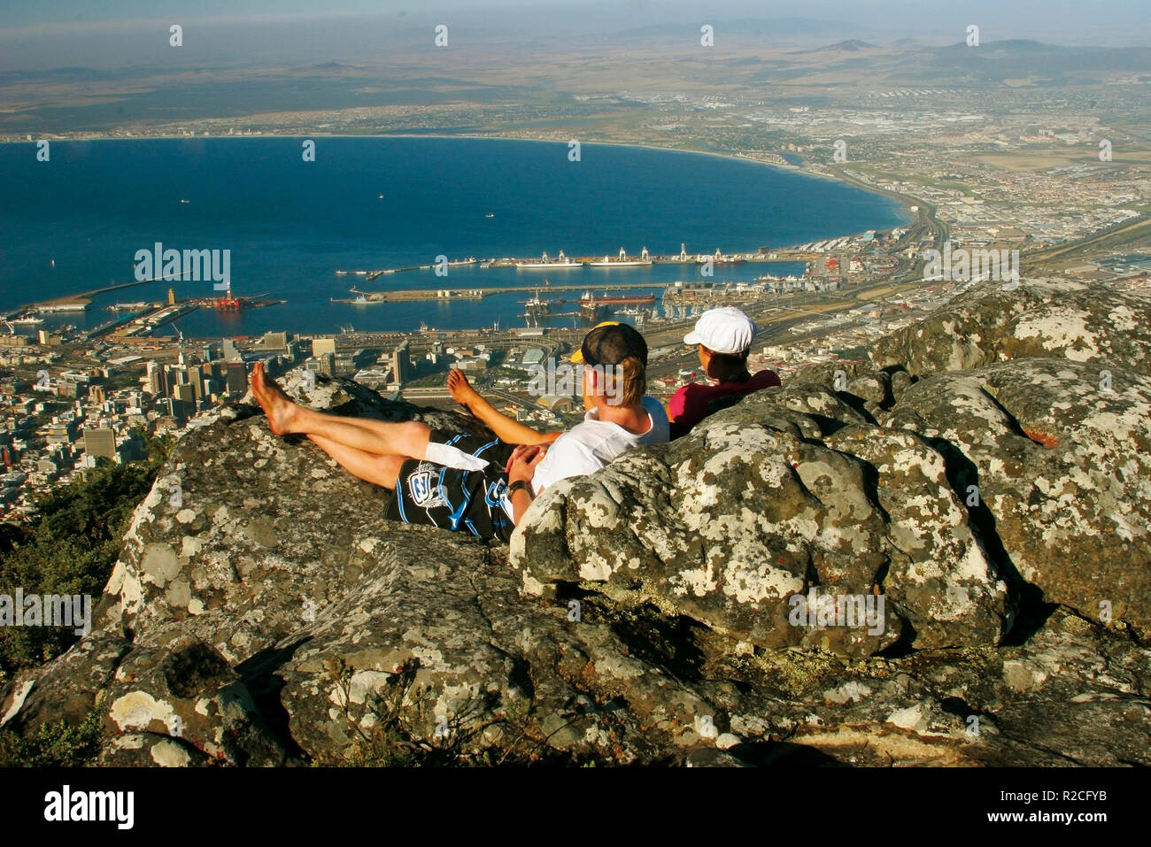 various-activities-on-table-mountain-cape-town-south-africa-stock