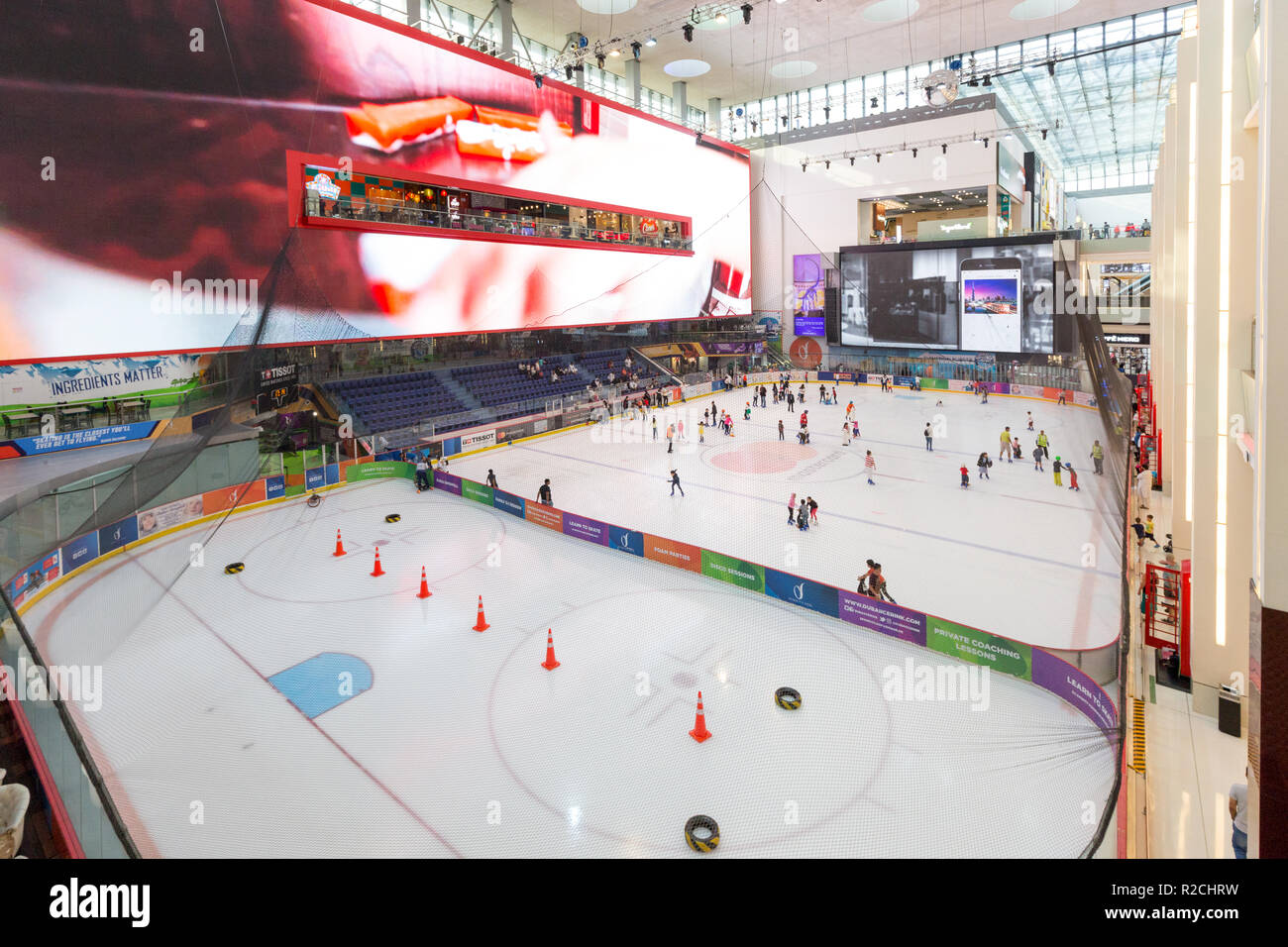 Ice Rink inside Dubai Mall Stock Photo Alamy