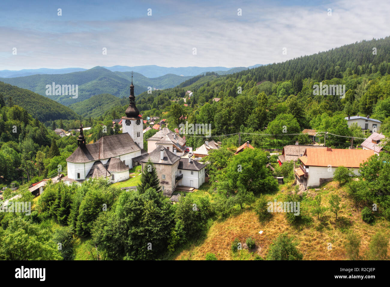 Country in Slovakia - Village Spania Dolina Stock Photo