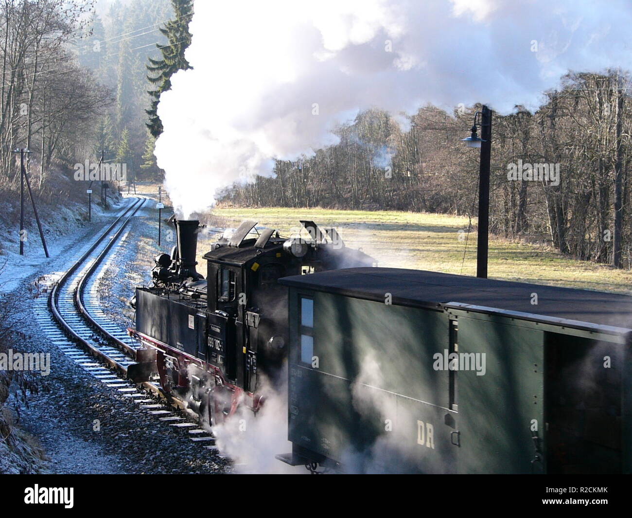 st. nicholas railway with full steam Stock Photo