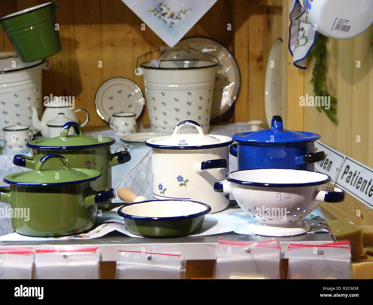 granny's popular kitchen enamel Stock Photo Alamy