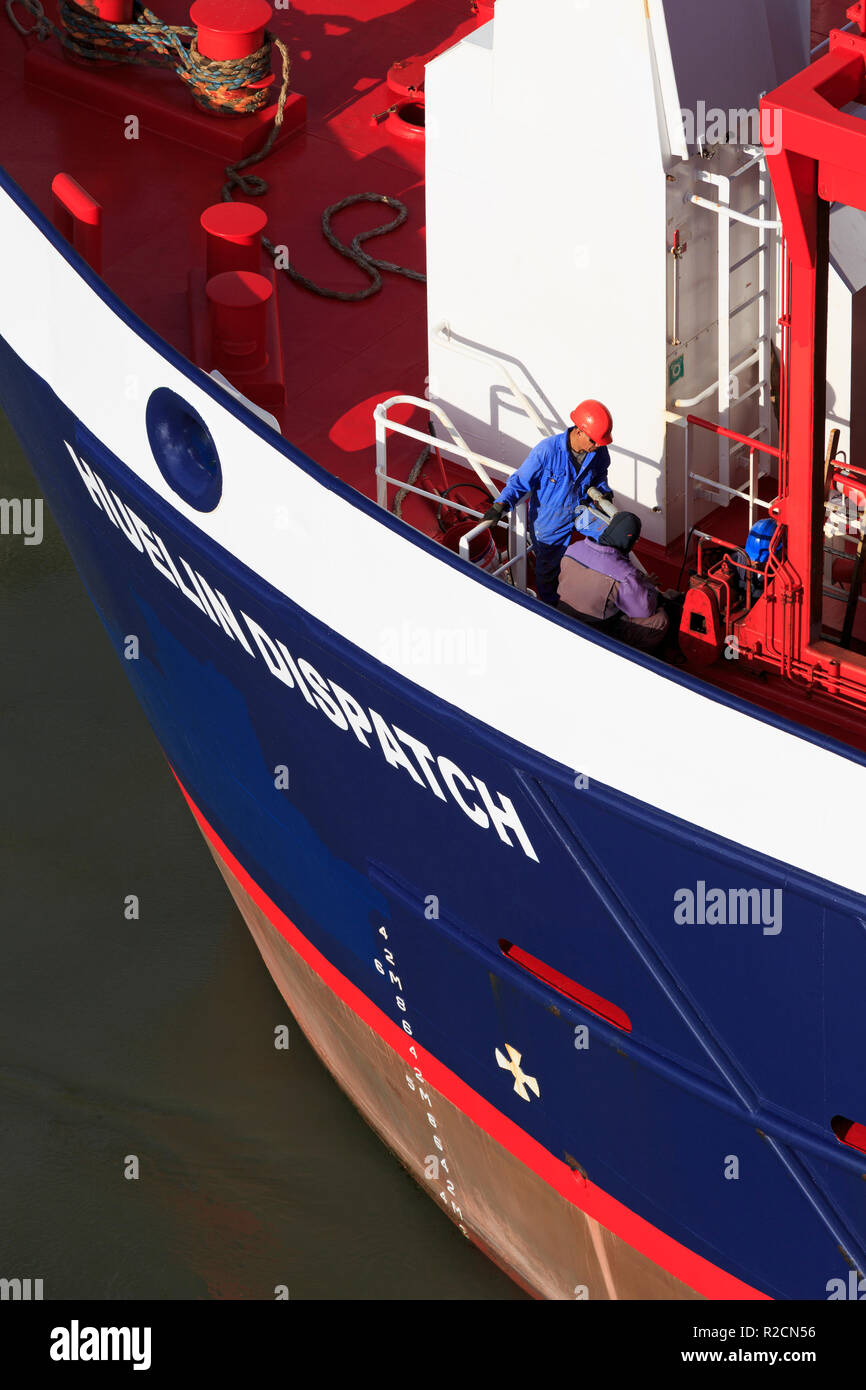 Huelin Dispatch cargo ship, Southampton, Hampshire, England, United Kingdom Stock Photo