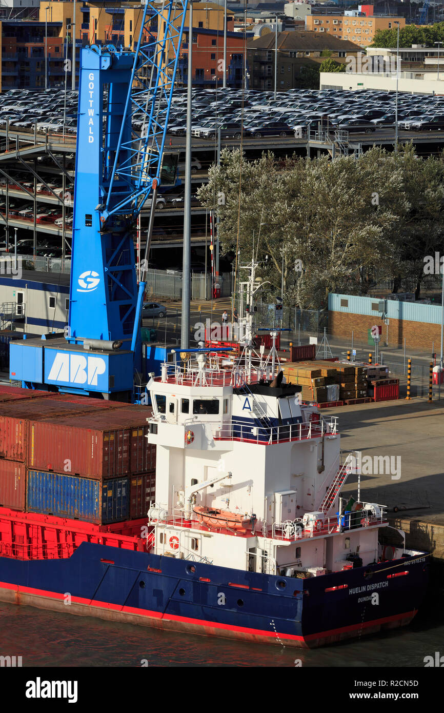 Huelin Dispatch cargo ship, Southampton, Hampshire, England, United Kingdom Stock Photo