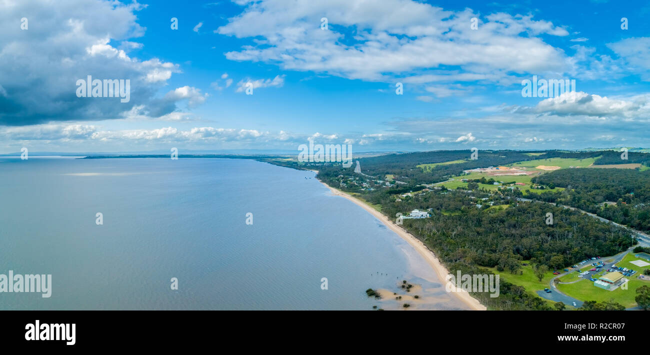Ocean coastline in Australia - aerial view Stock Photo
