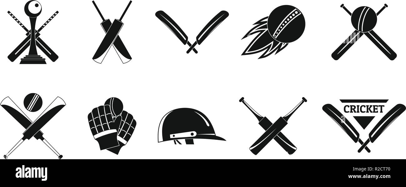 Cricket Bat And Ball Wicket Black and White Stock Photos ...