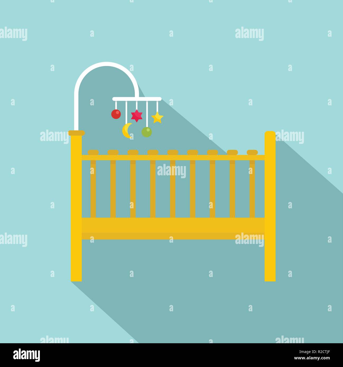 Baby bed icon. Flat illustration of baby bed vector icon for web design