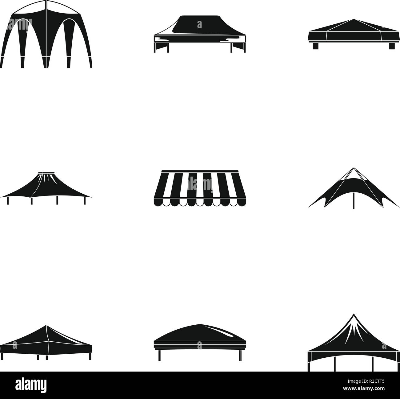 Canopy icons set. Simple set of 9 canopy vector icons for web isolated ...