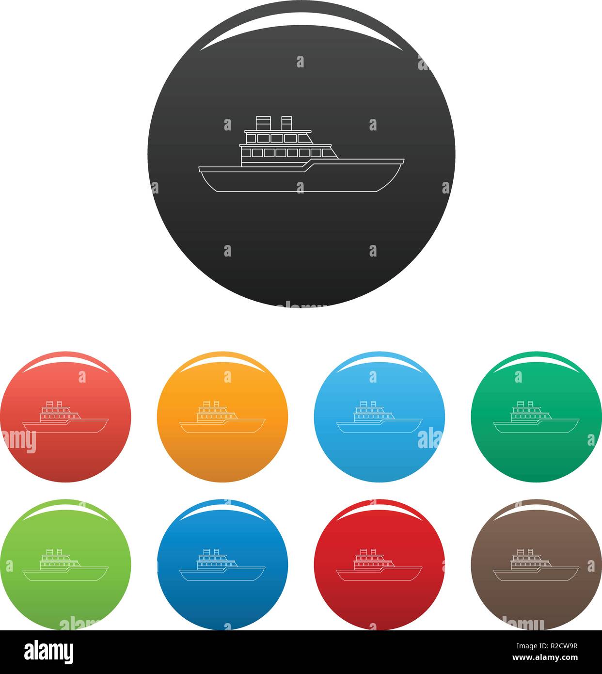 Military ship icon. Outline illustration of military ship vector icons ...