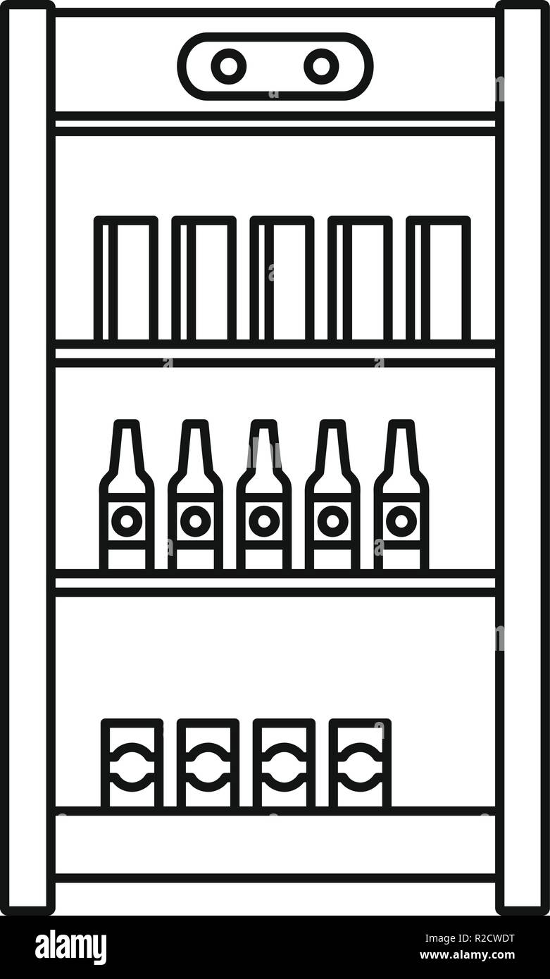 Drinks refrigerator icon. Outline illustration of drinks refrigerator vector icon for web design