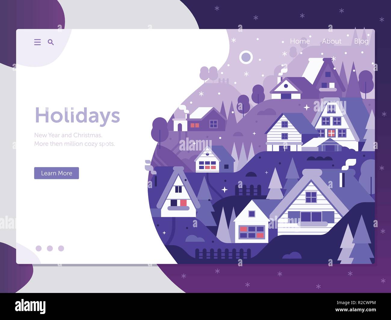 Snowy Winter Village Landing Page Stock Vector Image & Art - Alamy