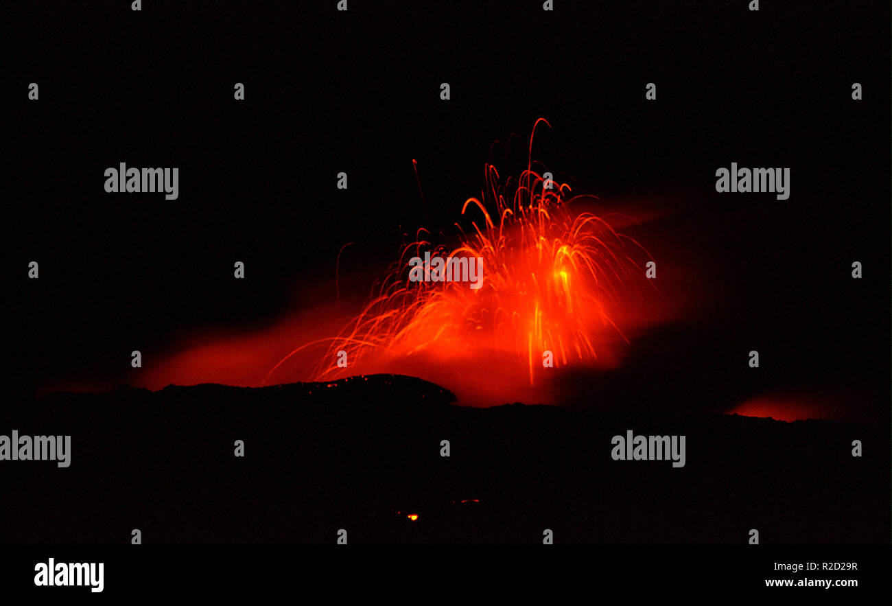 lava explodes Stock Photo