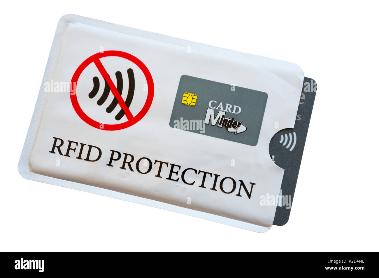 Card Minder RFID Radio-frequency identification blocker electromagnetically  opaque sleeve for protecting a contactless bankcard against skimming UK  Stock Photo - Alamy