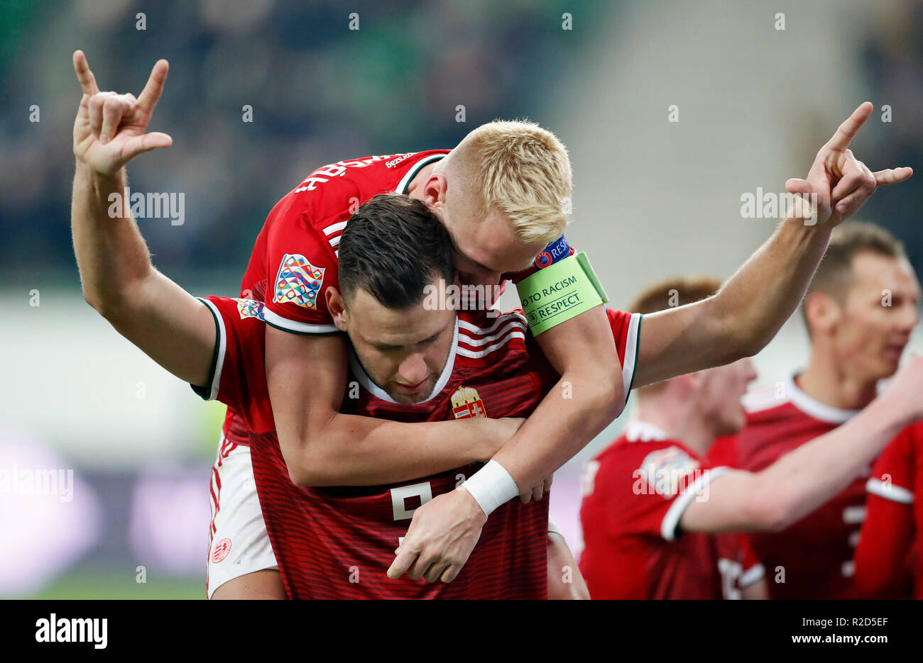 BUDAPEST, HUNGARY - APRIL 24: Yohan Croizet of Ujpest FC fights for the  ball with Adnan Kovacevic of Ferencvarosi TC during the Hungarian OTP Bank  Liga match between Ferencvarosi TC and Ujpest