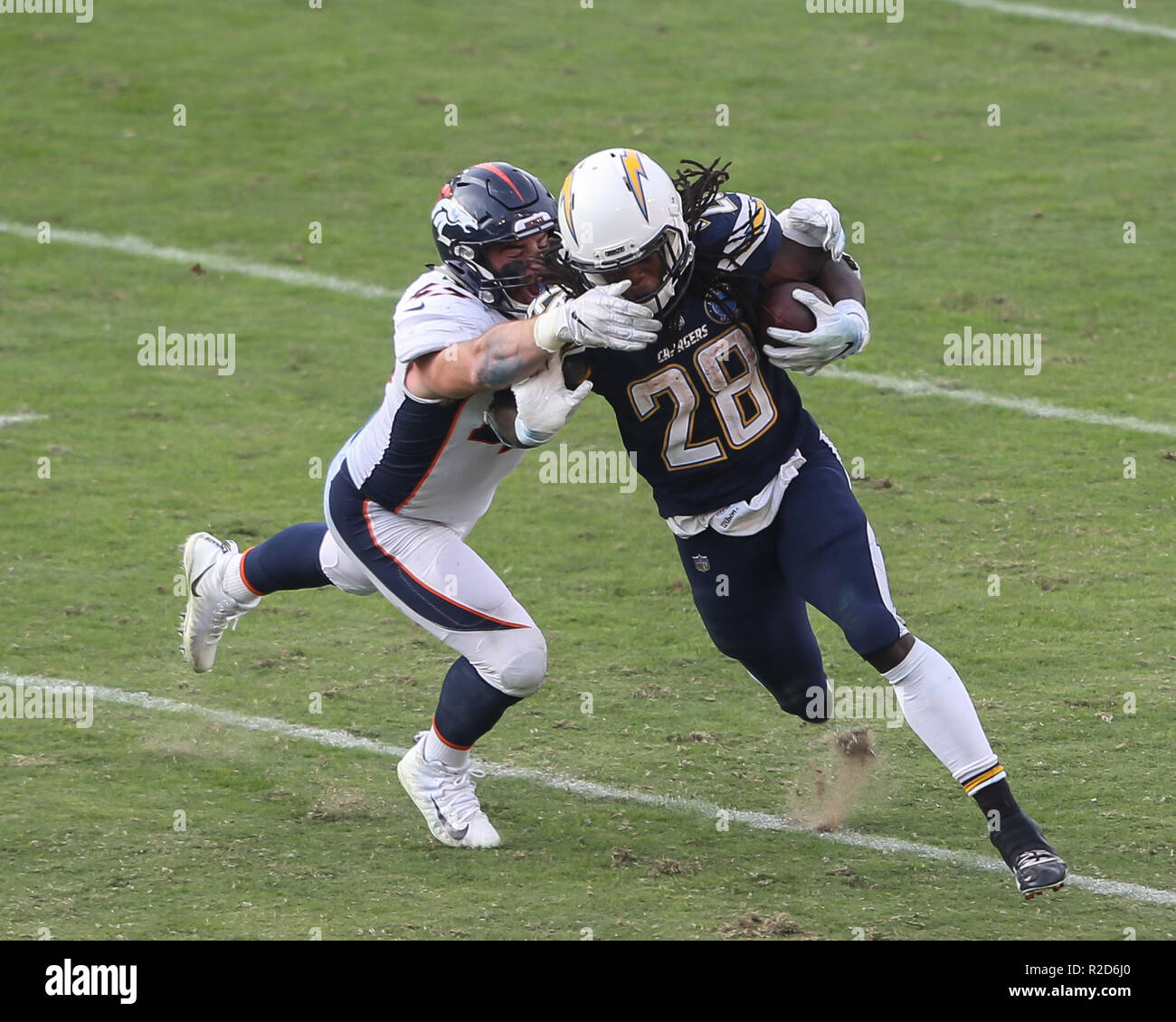 Denver Broncos linebacker Josey Jewell (47) plays against the Tennessee  Titans during the second half of an NFL football game, Sunday, Nov. 13,  2022, in Nashville, Tenn. (AP Photo/Mark Zaleski Stock Photo - Alamy