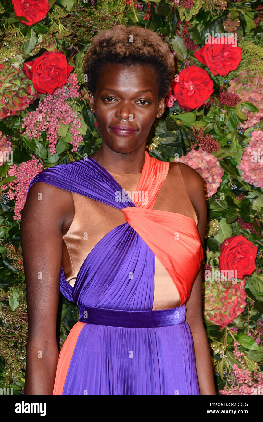 London, UK. 18th November, 2018. Sheila Atim attends The 64th Evening Standard Theatre Awards at Theatre Royal, on 18 November 2018, London, UK. Credit: Picture Capital/Alamy Live News Stock Photo