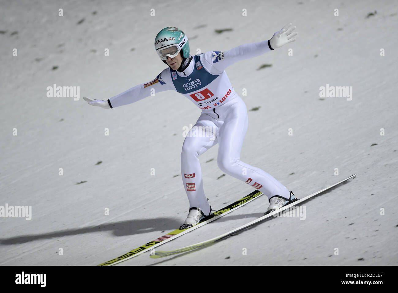 Michael Haybock  World Cup FIS Ski Jumping on November 17, 2018 in Wisla, Poland. Stock Photo