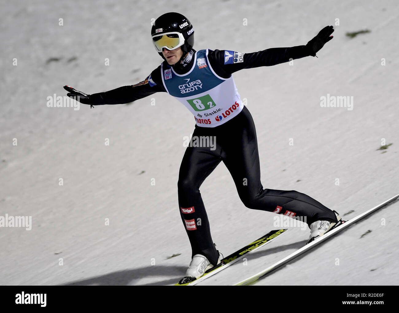Clemens Aigner  World Cup FIS Ski Jumping on November 17, 2018 in Wisla, Poland. Stock Photo