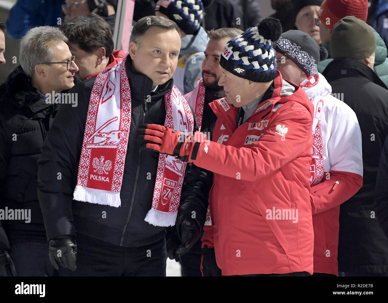 president Andrzej Duda  World Cup FIS Ski Jumping on November 17, 2018 in Wisla, Poland. Stock Photo