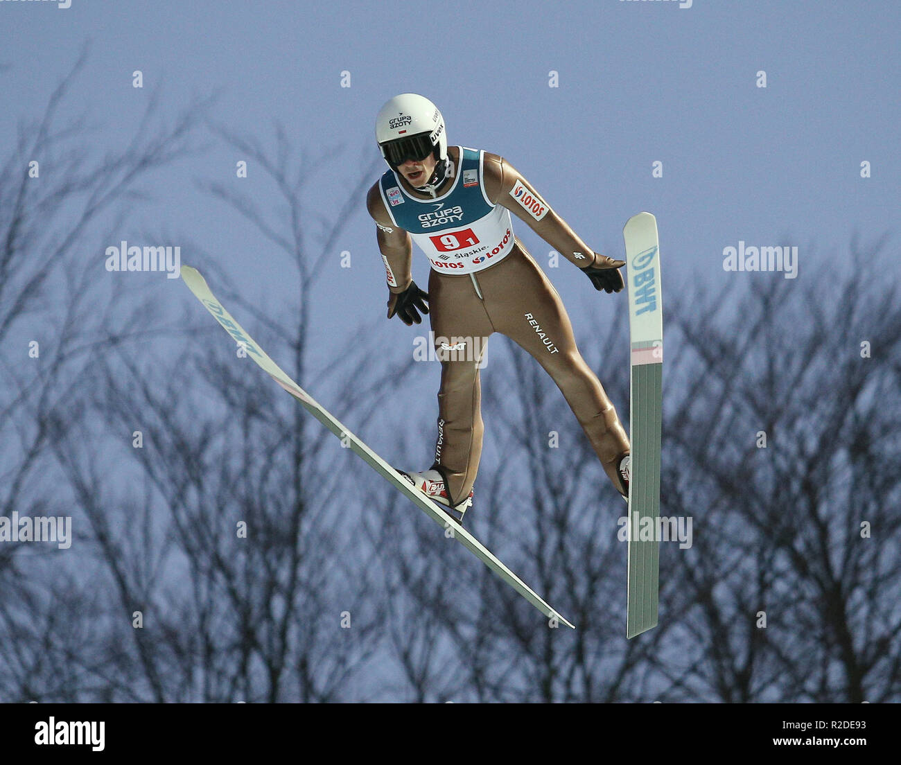 Piotr Zyla  World Cup FIS Ski Jumping on November 17, 2018 in Wisla, Poland. Stock Photo