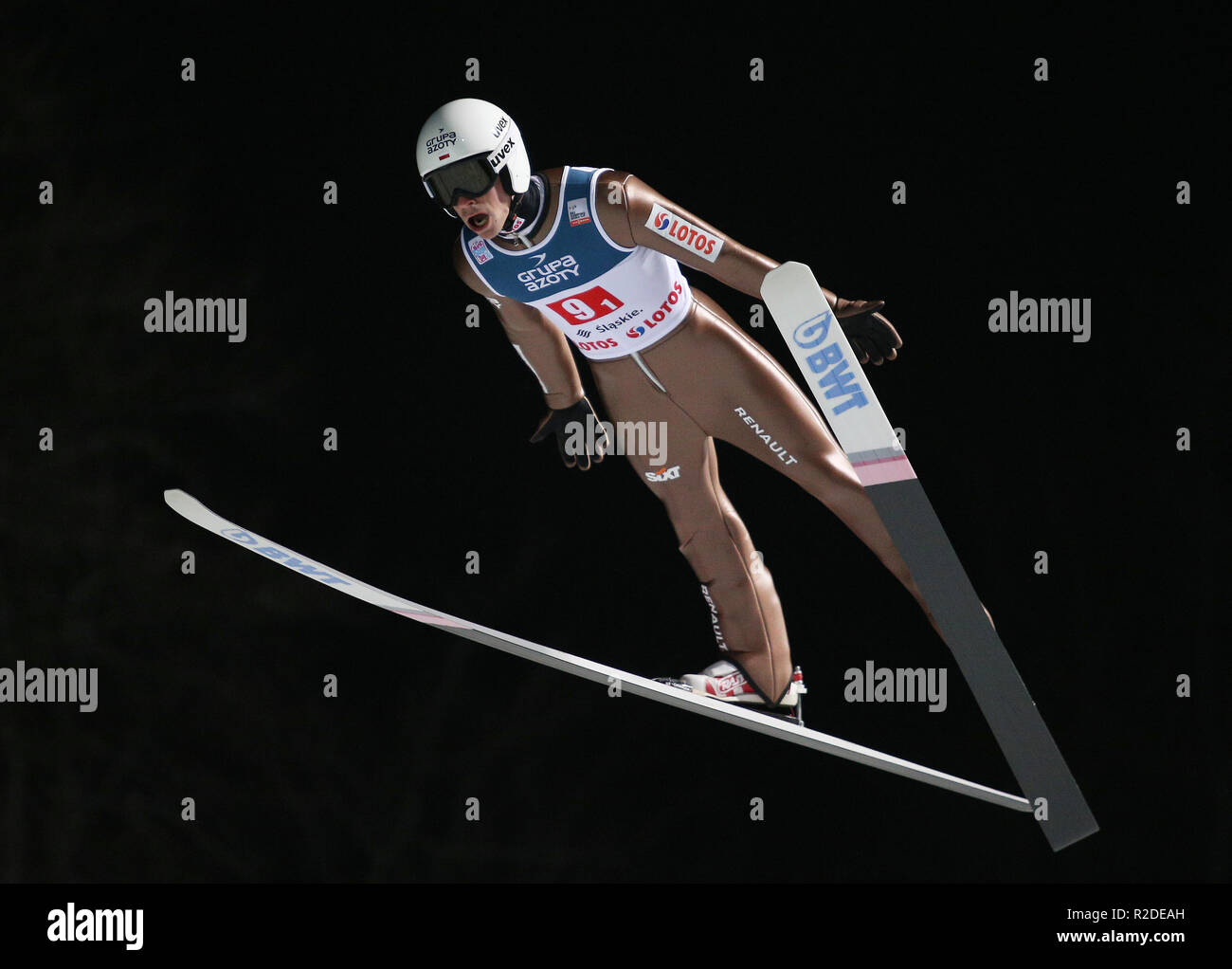 Piotr Zyla  World Cup FIS Ski Jumping on November 17, 2018 in Wisla, Poland. Stock Photo