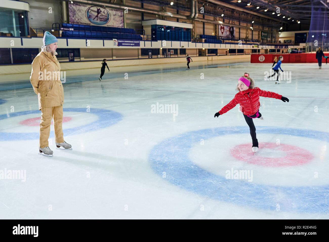 Child Learning to Ice Skate Stock Photo Alamy