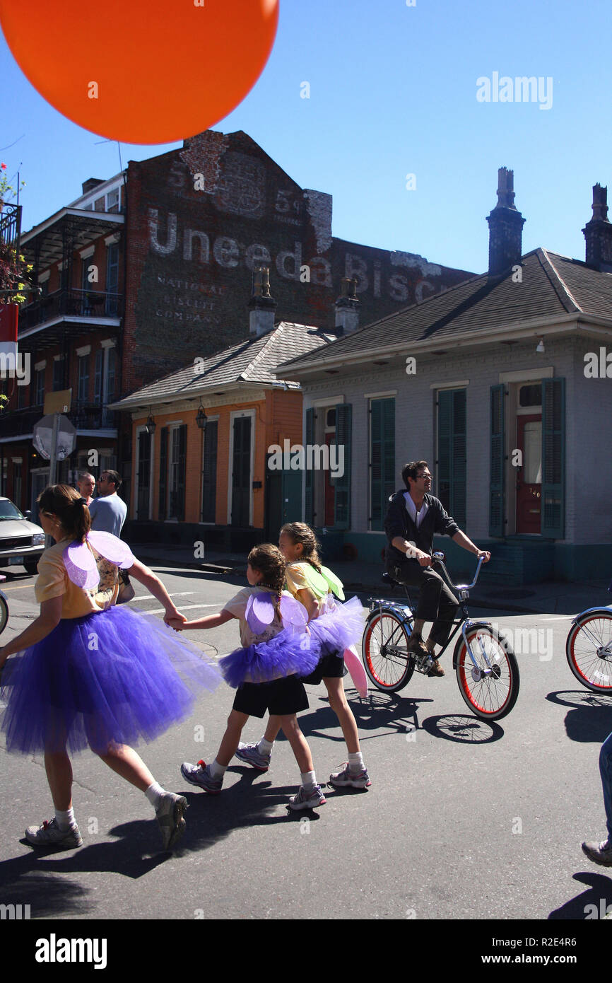 Street celebration at French Quarter festival, New Orleans, LA Stock Photo