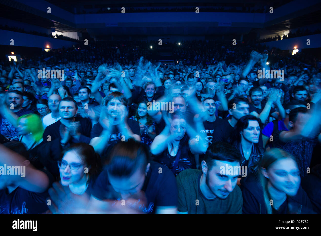 BRATISLAVA, SLOVAKIA - NOV 13, 2018: Concert goers attend a live