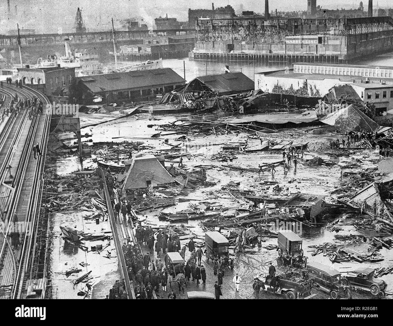 Panorama of the Molasses Disaster site Twenty one people were killed