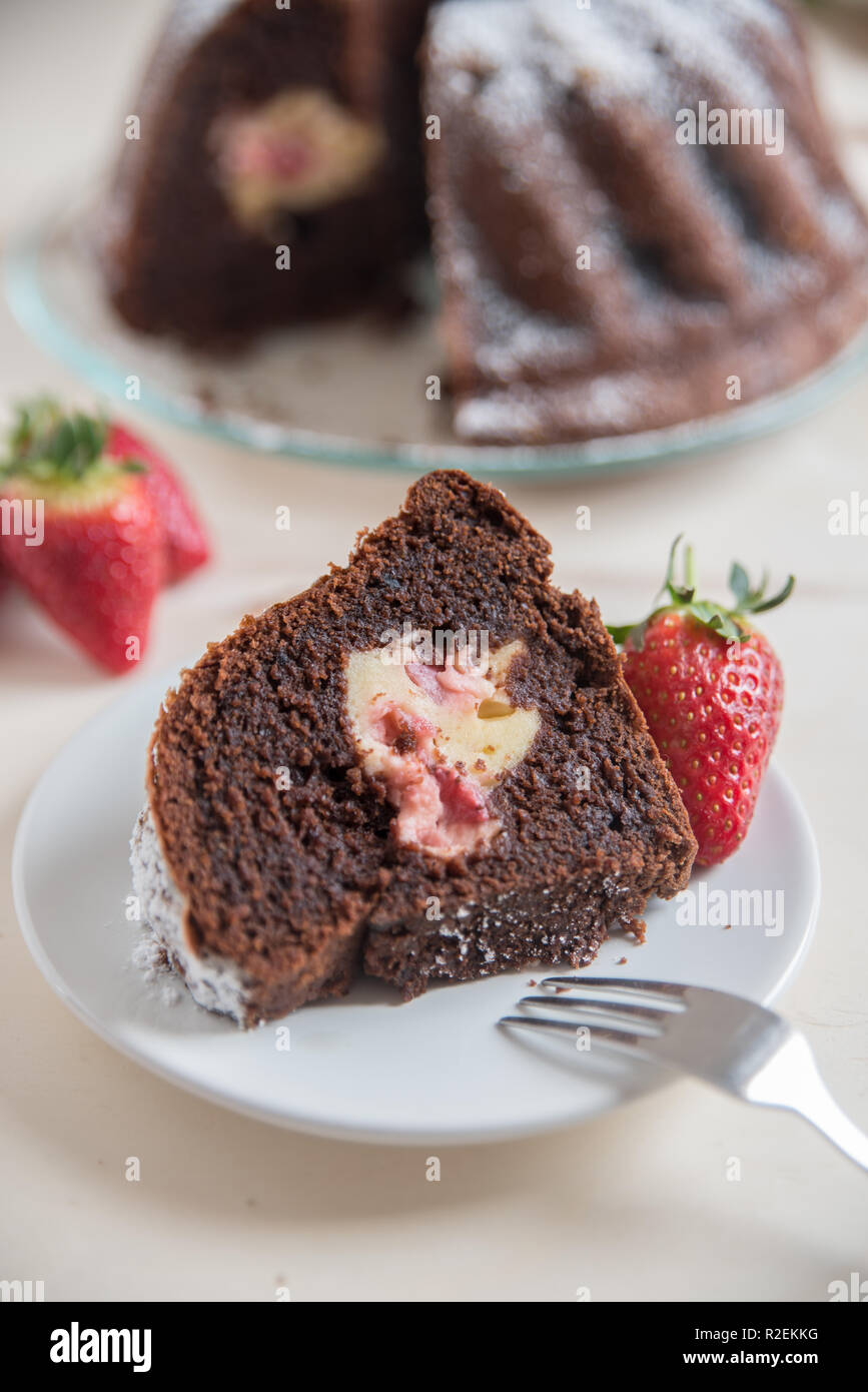 Chocolate Strawberry Cake Stock Photo - Alamy