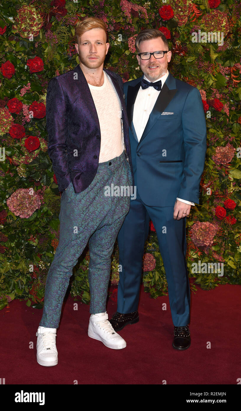 Photo Must Be Credited ©Alpha Press 079965 18/11/2018 Dannie Pye and Tom MaCrae The 64th Evening Standard ES Theatre Awards 2018 Theatre Royal London Stock Photo