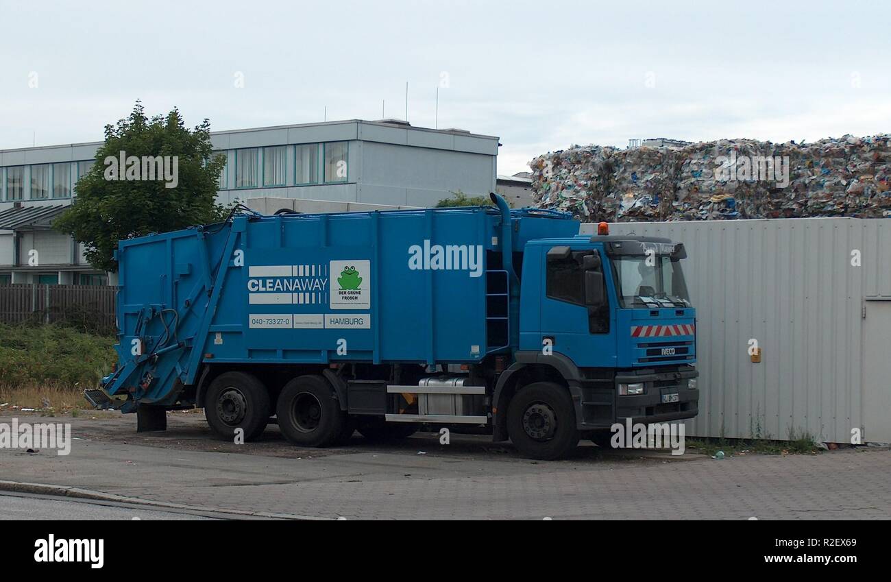 Blue Garbage Truck