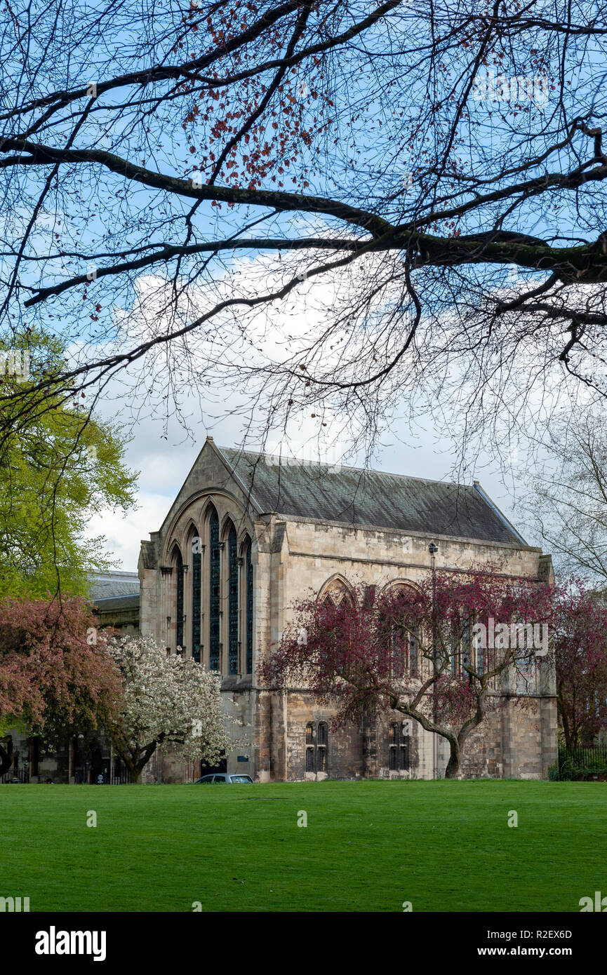 York, England - April 2018: Building of the Old Palace at Deans Park in the city of York, England, UK, also known as the York Minster Library Stock Photo