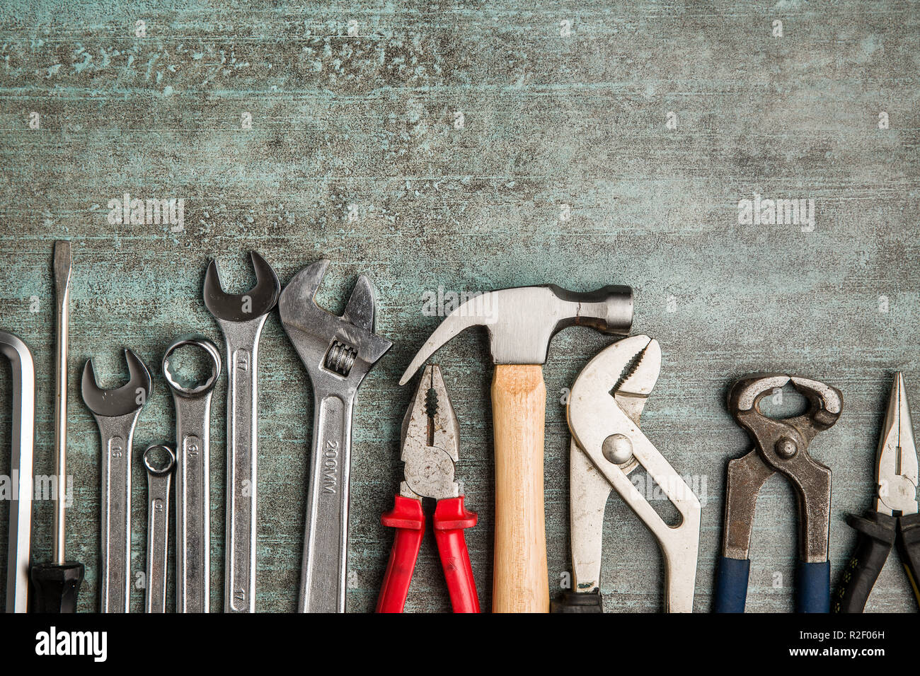 Set of tools. Hand tools for craftsmen. Stock Photo